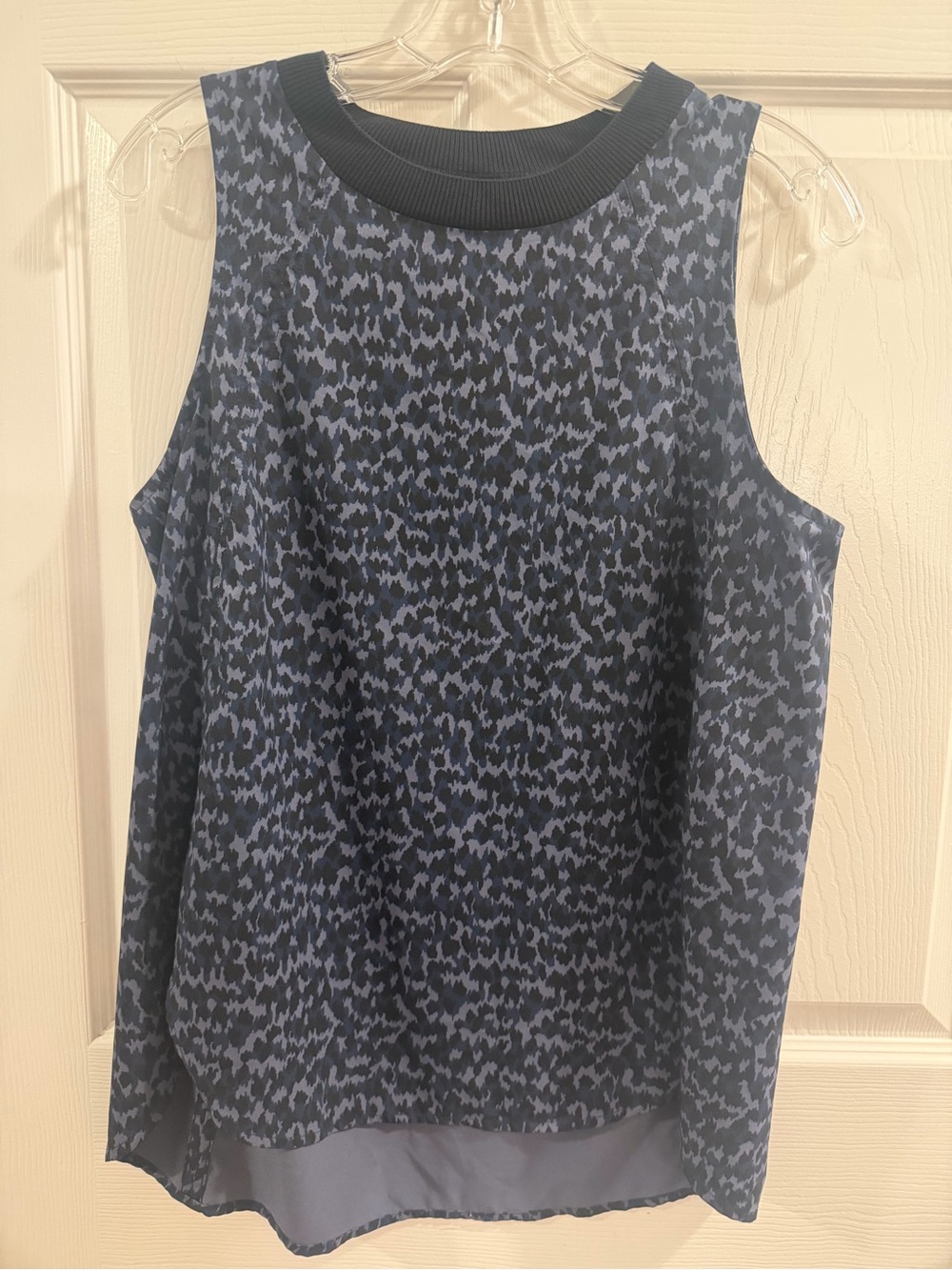 Athleta Medium Blue Animal Print Sleeveless Top